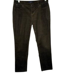 Talbots Signature Chocolate Brown Corduroy Mid Rise Straight Leg Pants Size 8P